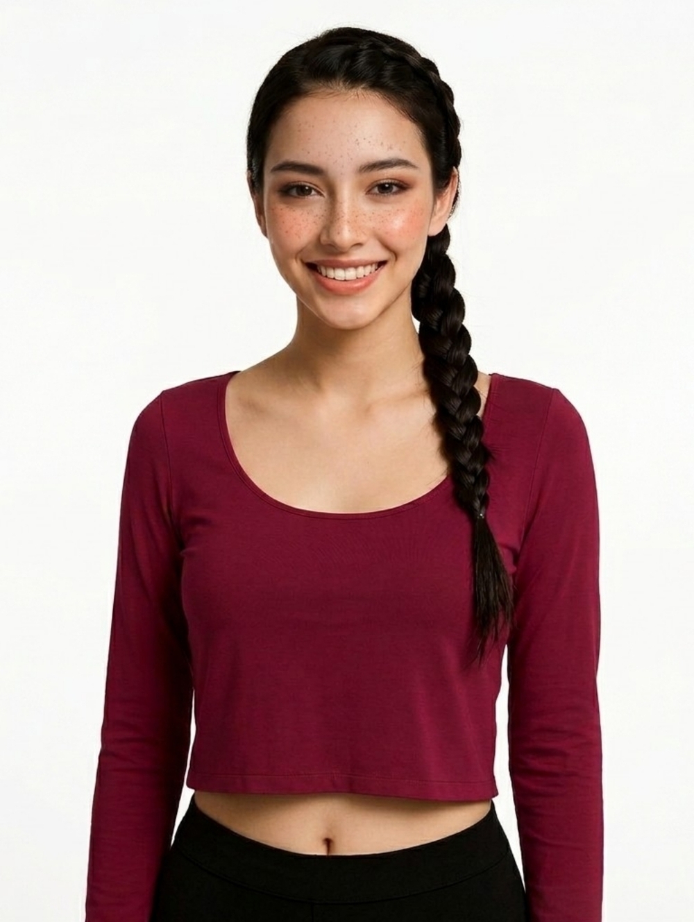 Babaton Long Sleeve Burgundy Top - XL